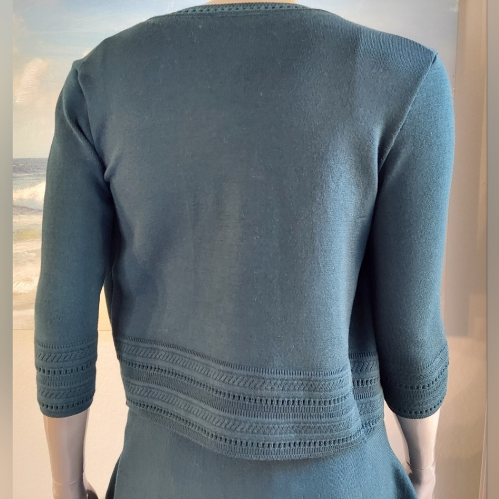$2,309 OSCAR DE LA RENTA ICONIC GREEN KNIT RUNWAY CARDIGAN US S - Picture 8 of 11